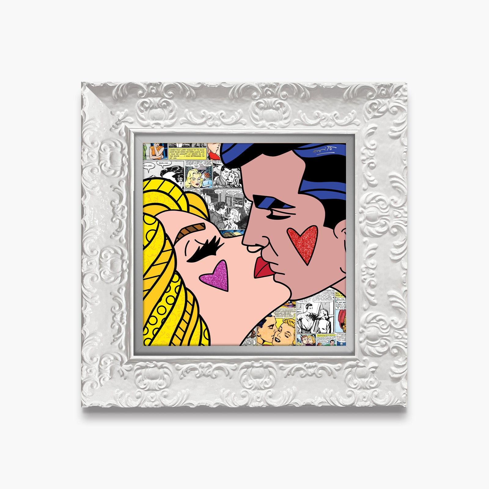 modern pop art beijos limited edition print  vibrant home decor