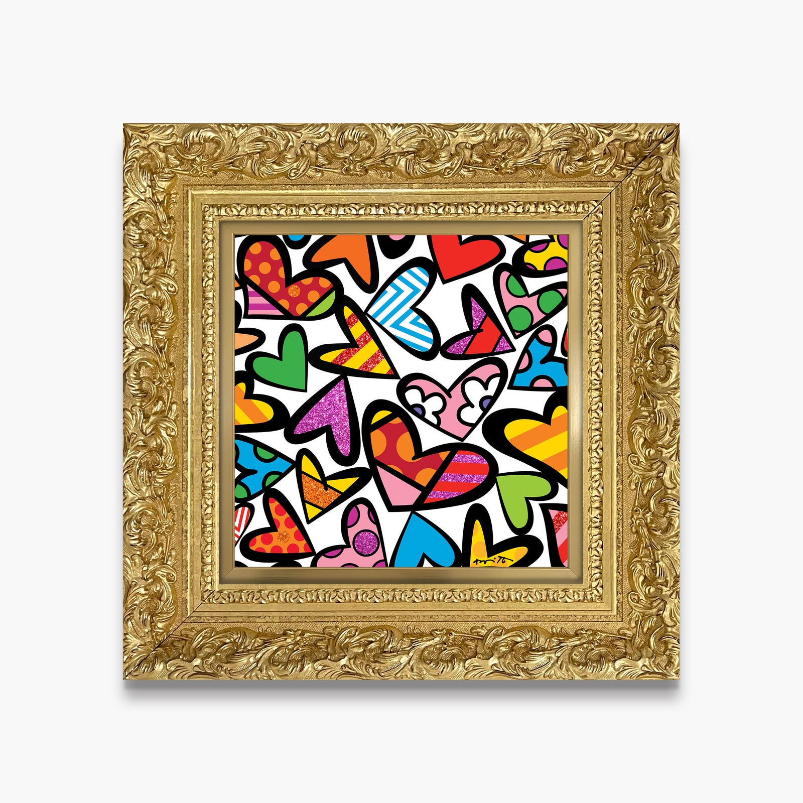 Romero Britto full of love limited edition  contemporary pop art piece