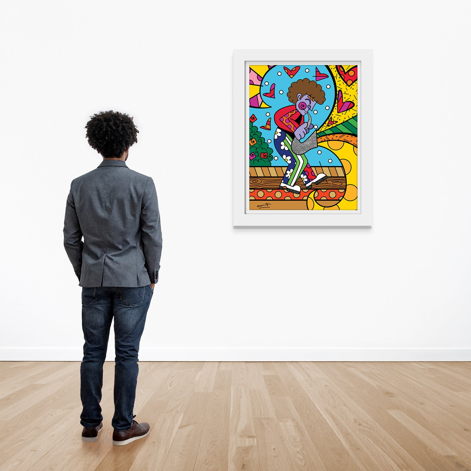 modern pop art jazz man limited edition print  vibrant home decor