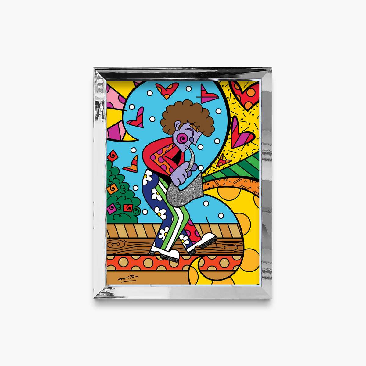 Romero Britto jazz man limited edition print  contemporary pop art piece