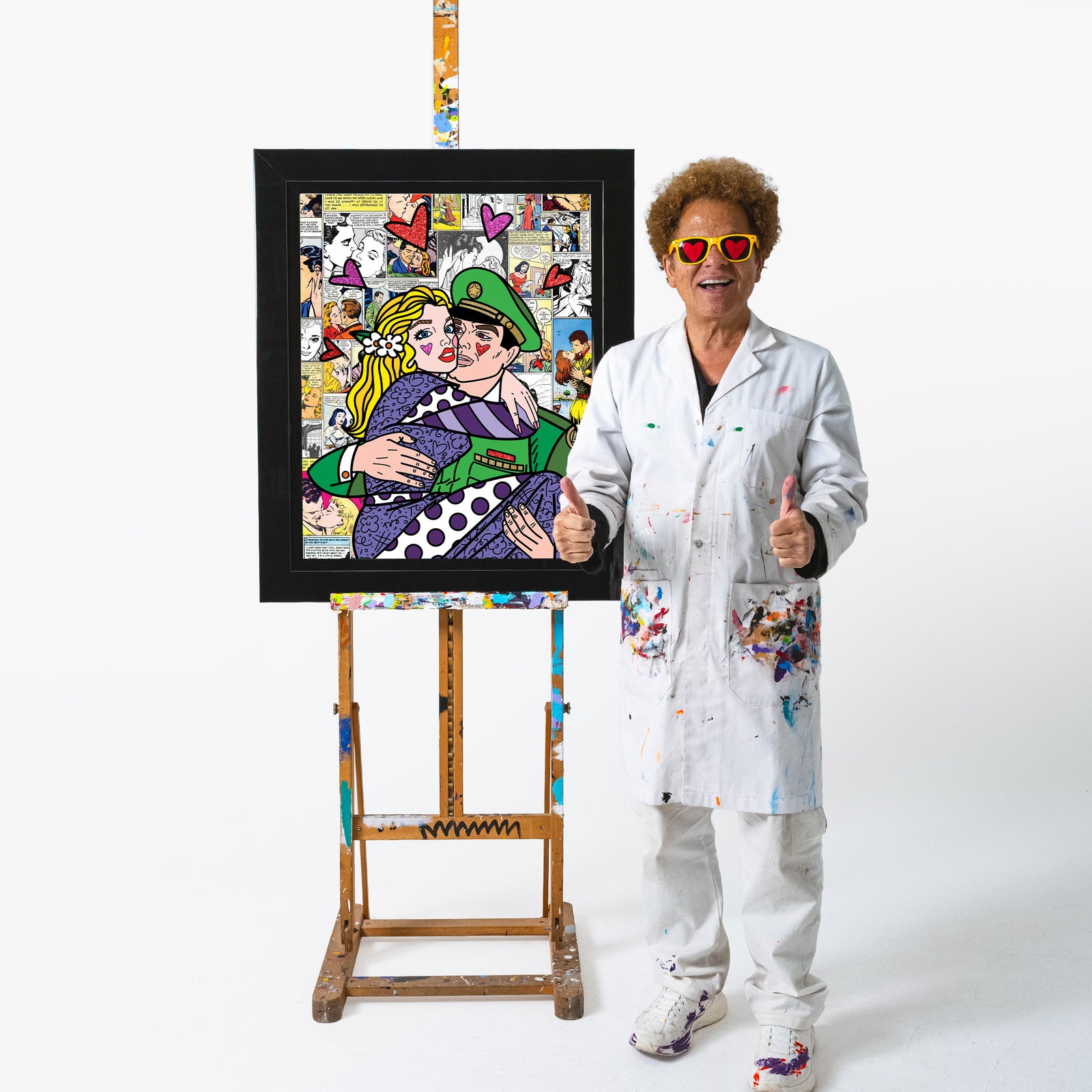 Romero Britto angel limited edition print  colorful pop art design