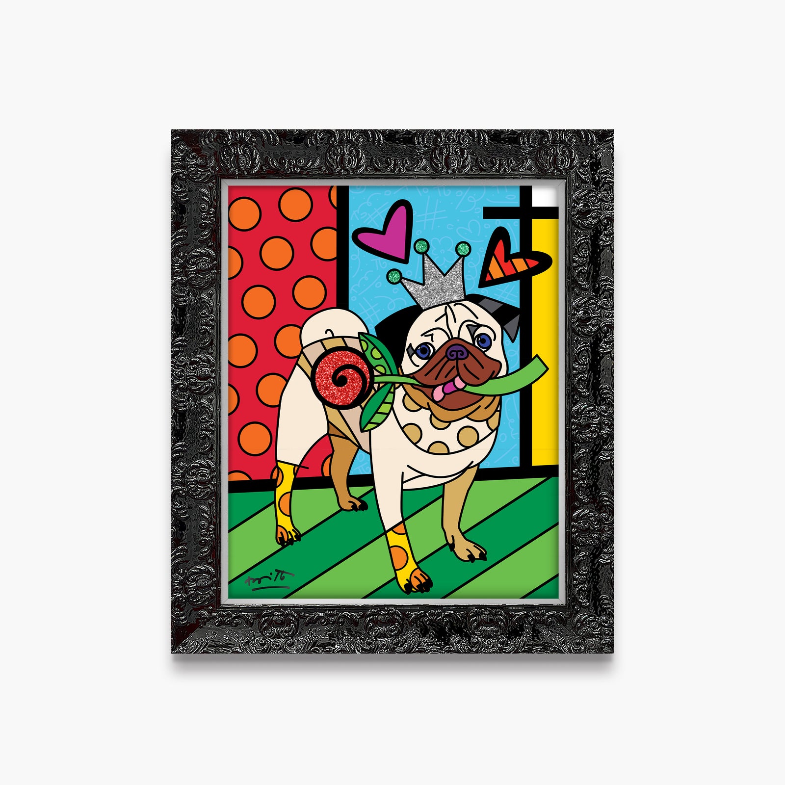 Romero Britto lovely doug limited edition print  contemporary pop art piece