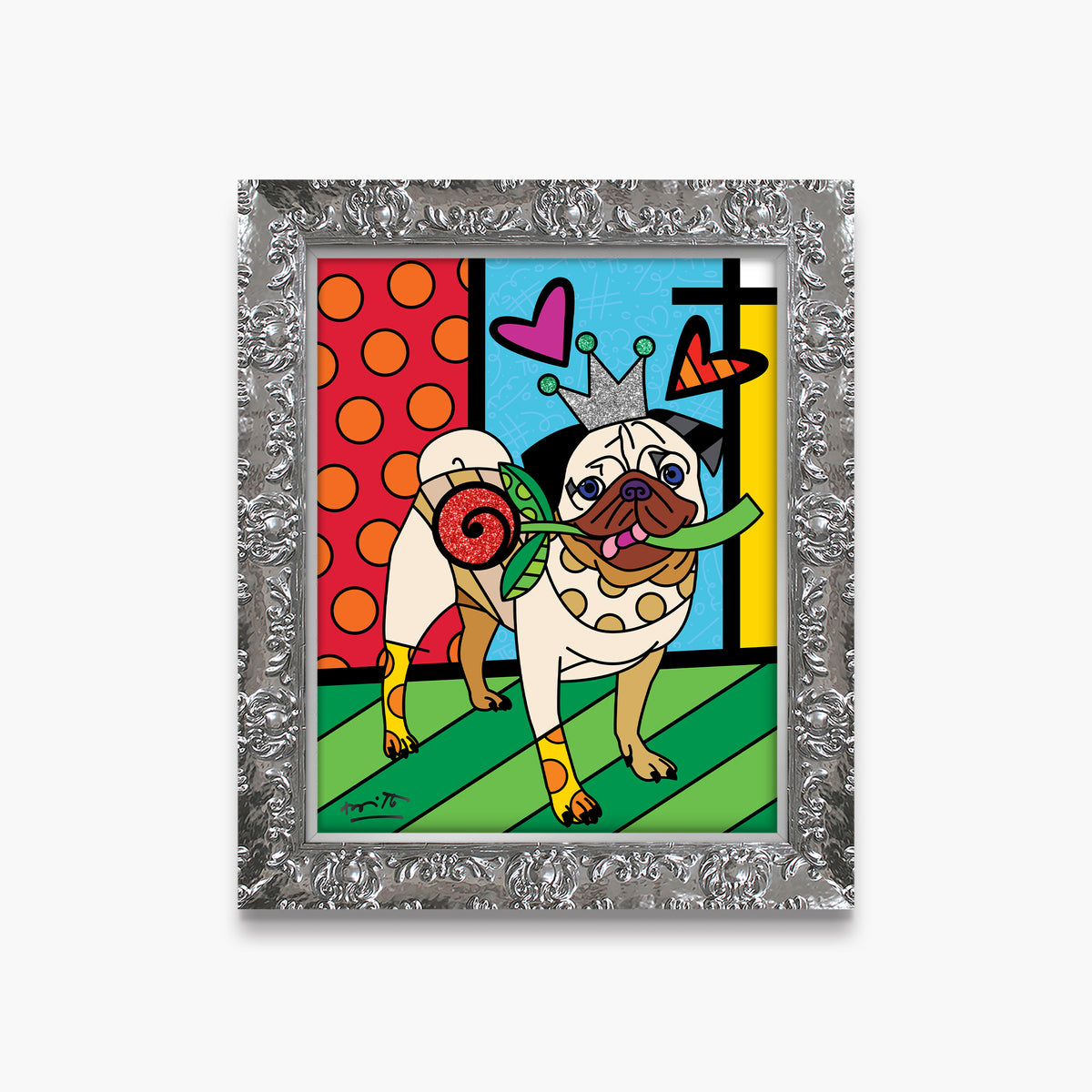 Romero Britto lovely doug limited edition print  colorful pop art design