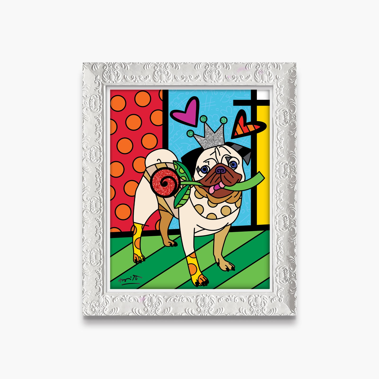 Romero Britto lovely doug limited edition print  contemporary pop art piece