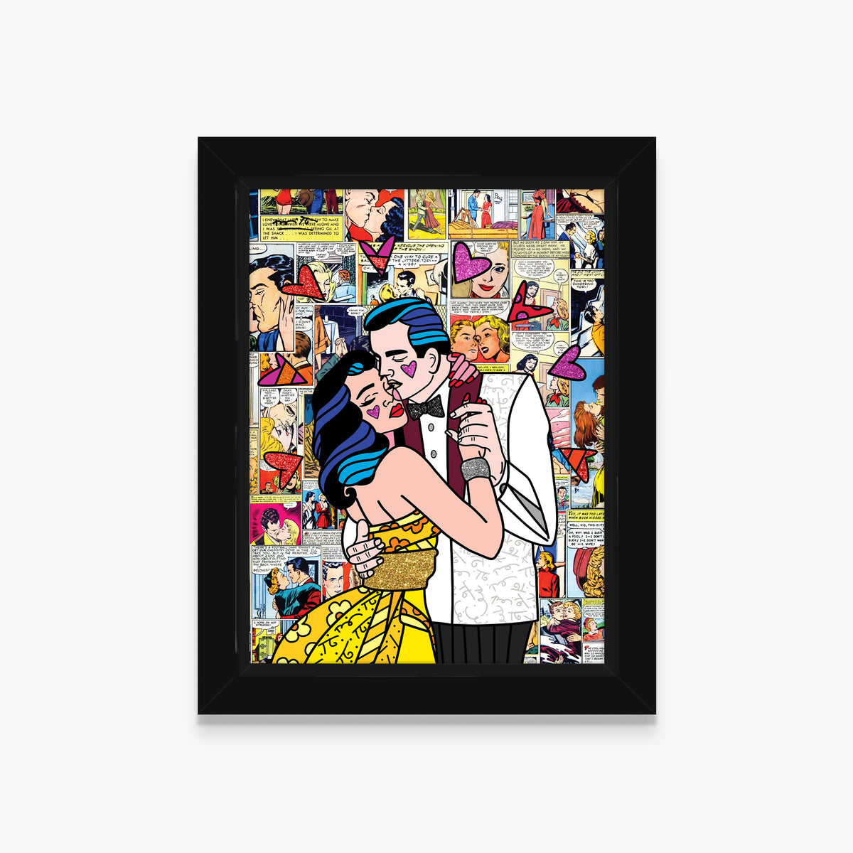 Romero Britto beautiful couple limited edition print  colorful pop art design