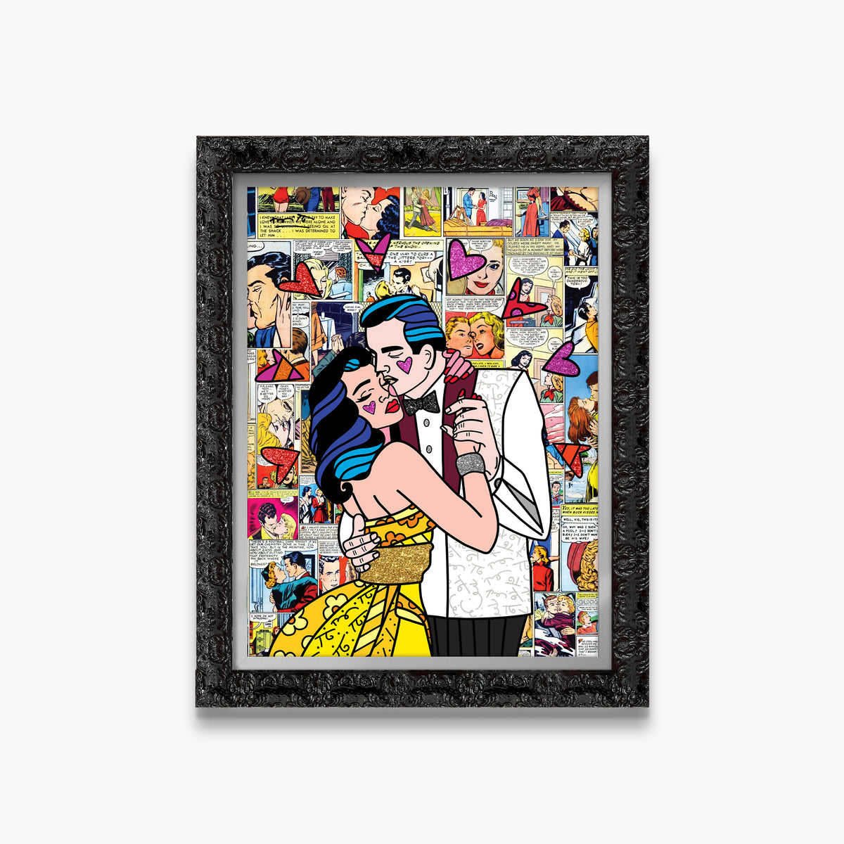 Romero Britto beautiful couple limited edition print  contemporary pop art piece