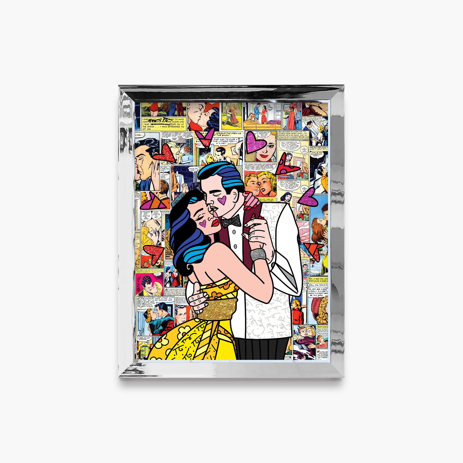 Romero Britto beautiful couple limited edition print  contemporary pop art piece