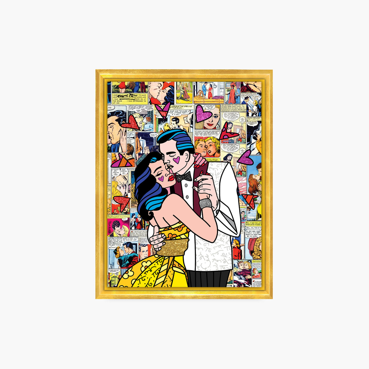 modern pop art beautiful couple limited edition print  vibrant home decor