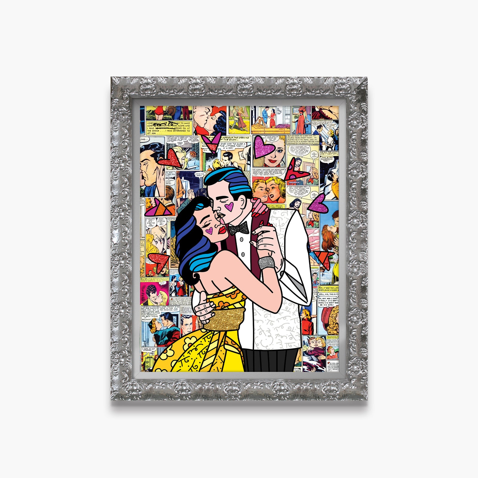 Romero Britto beautiful couple limited edition print  colorful pop art design