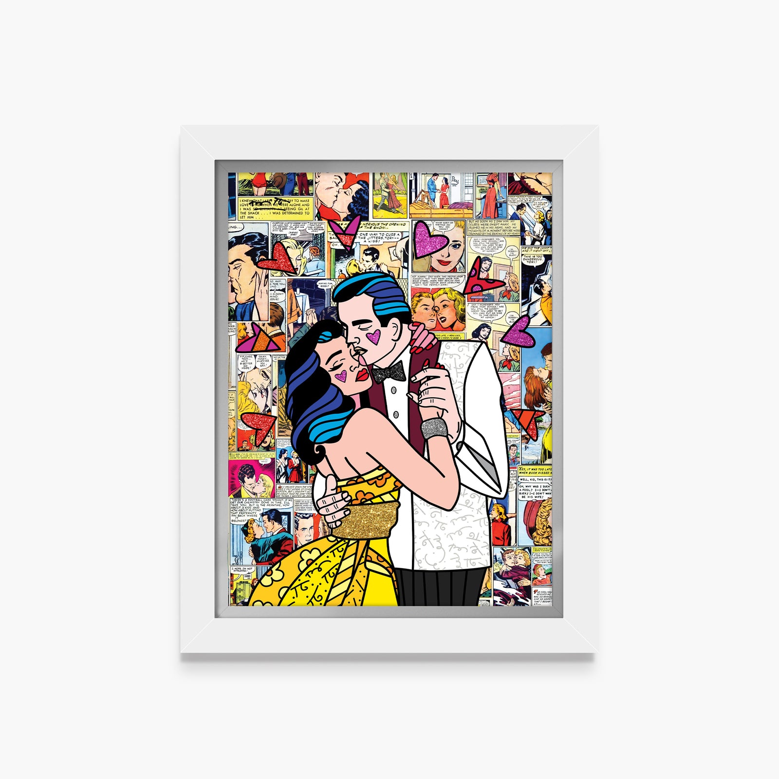 Romero Britto beautiful couple limited edition print  contemporary pop art piece
