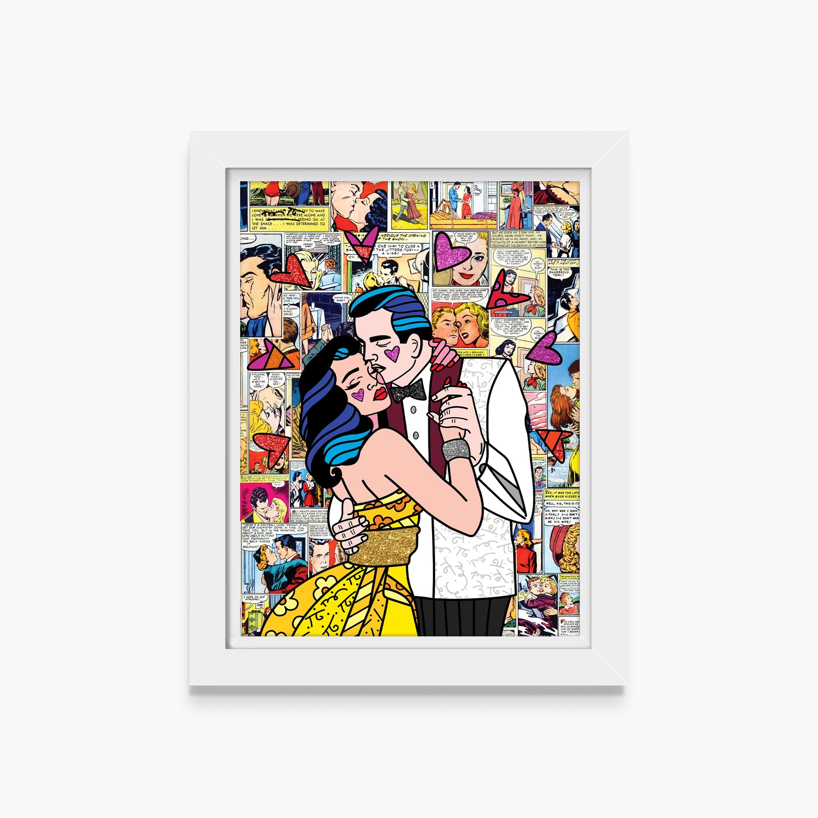beautiful couple limited edition print  colorful decorative collectible gift idea