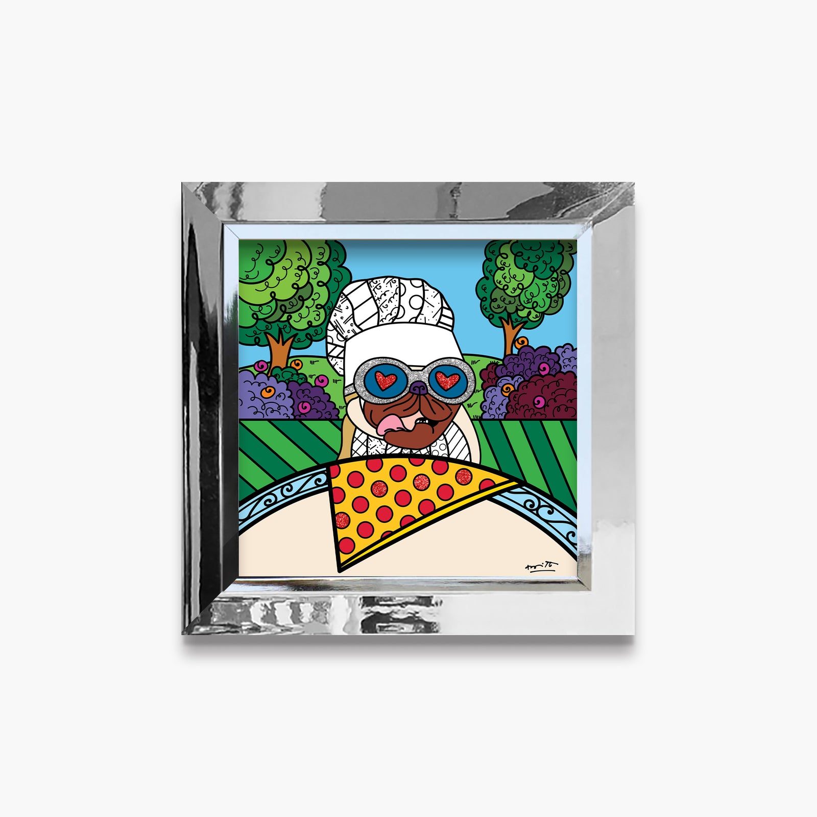 Romero Britto pepperoni limited edition print  contemporary pop art piece