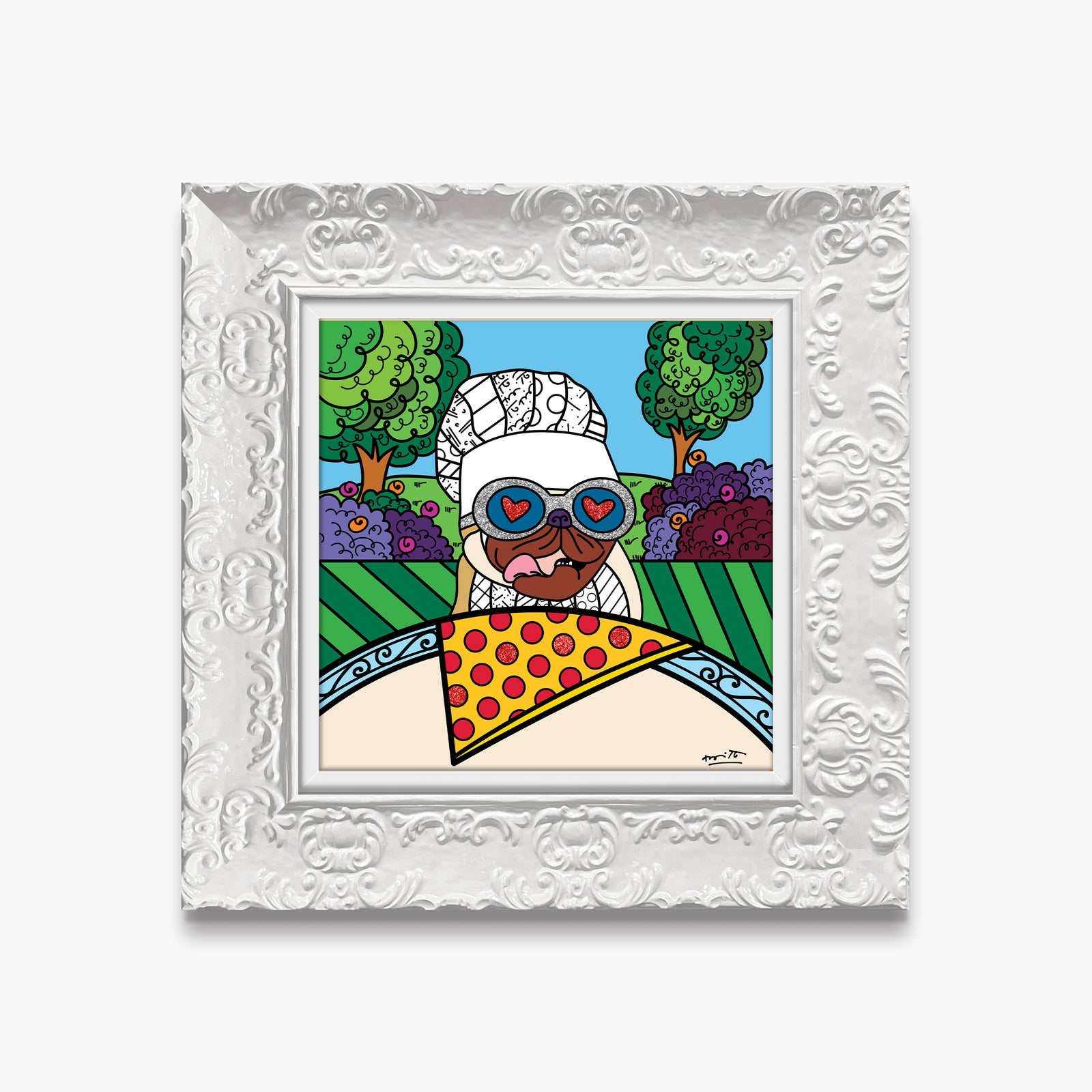 modern pop art pepperoni limited edition print  vibrant home decor