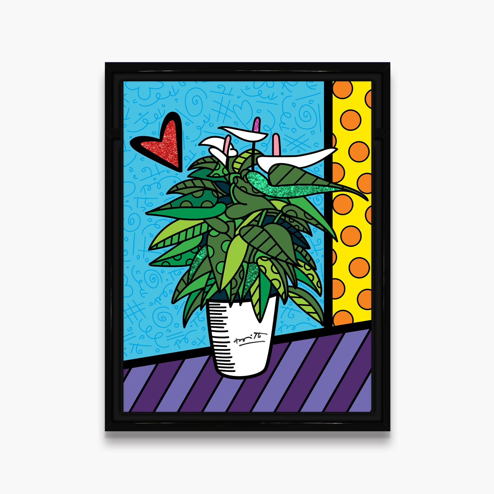 modern pop art lily limited edition print  vibrant home decor