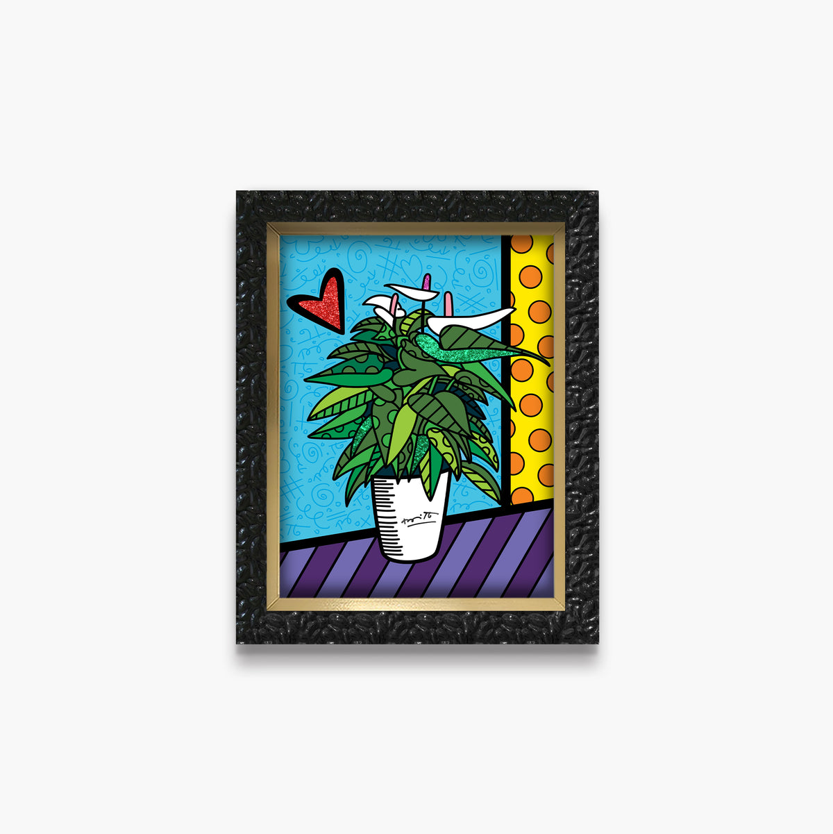 Romero Britto lily limited edition print  colorful pop art design