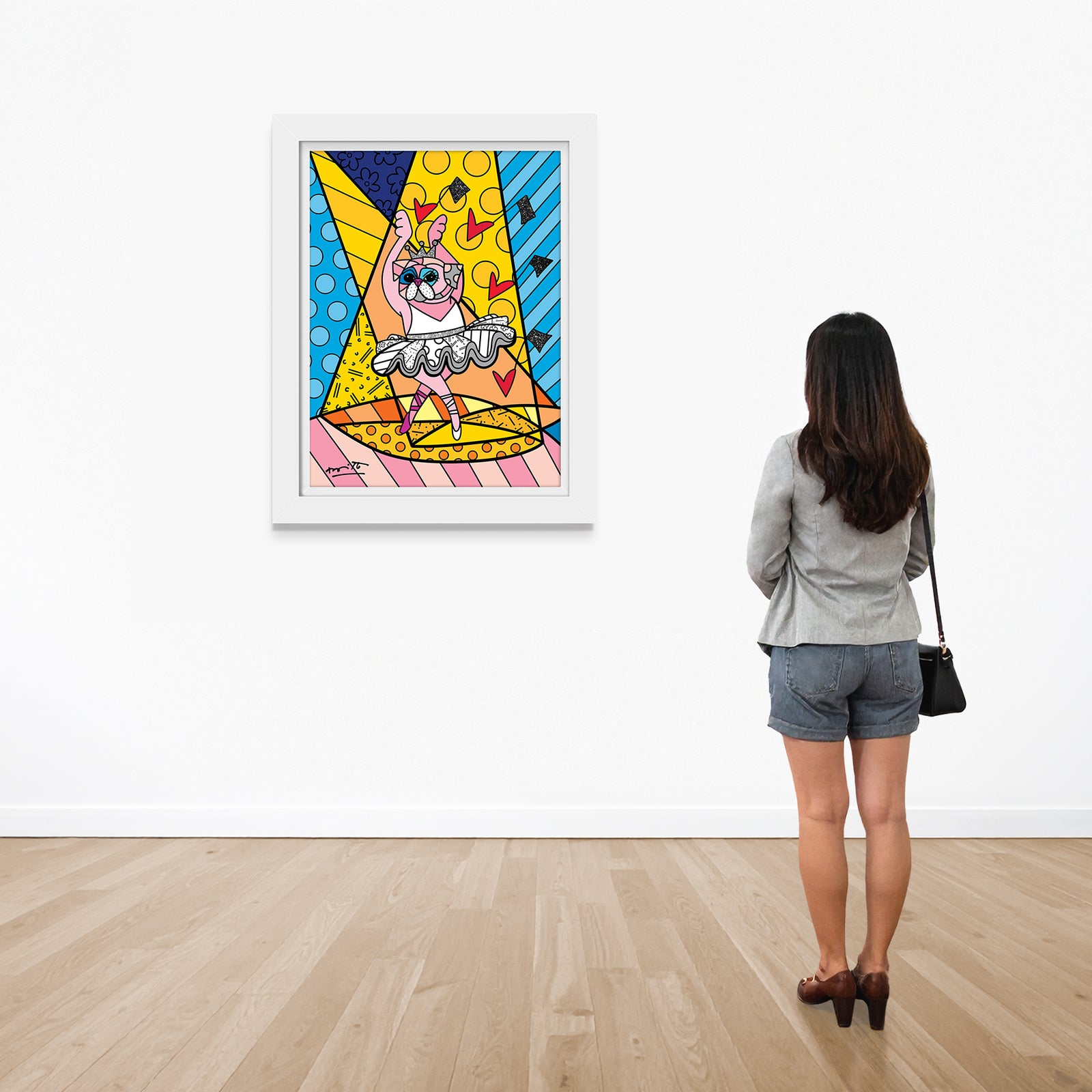 modern pop art pug ballet limited edition print  vibrant home decor