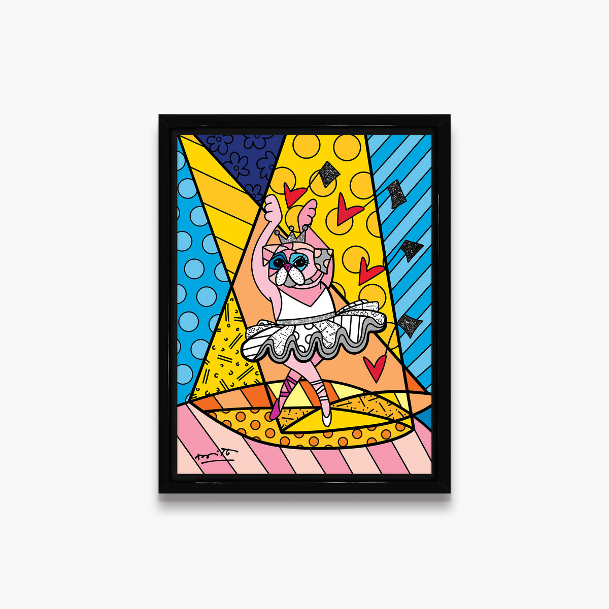 pug ballet limited edition print  artistic colorful design collectible
