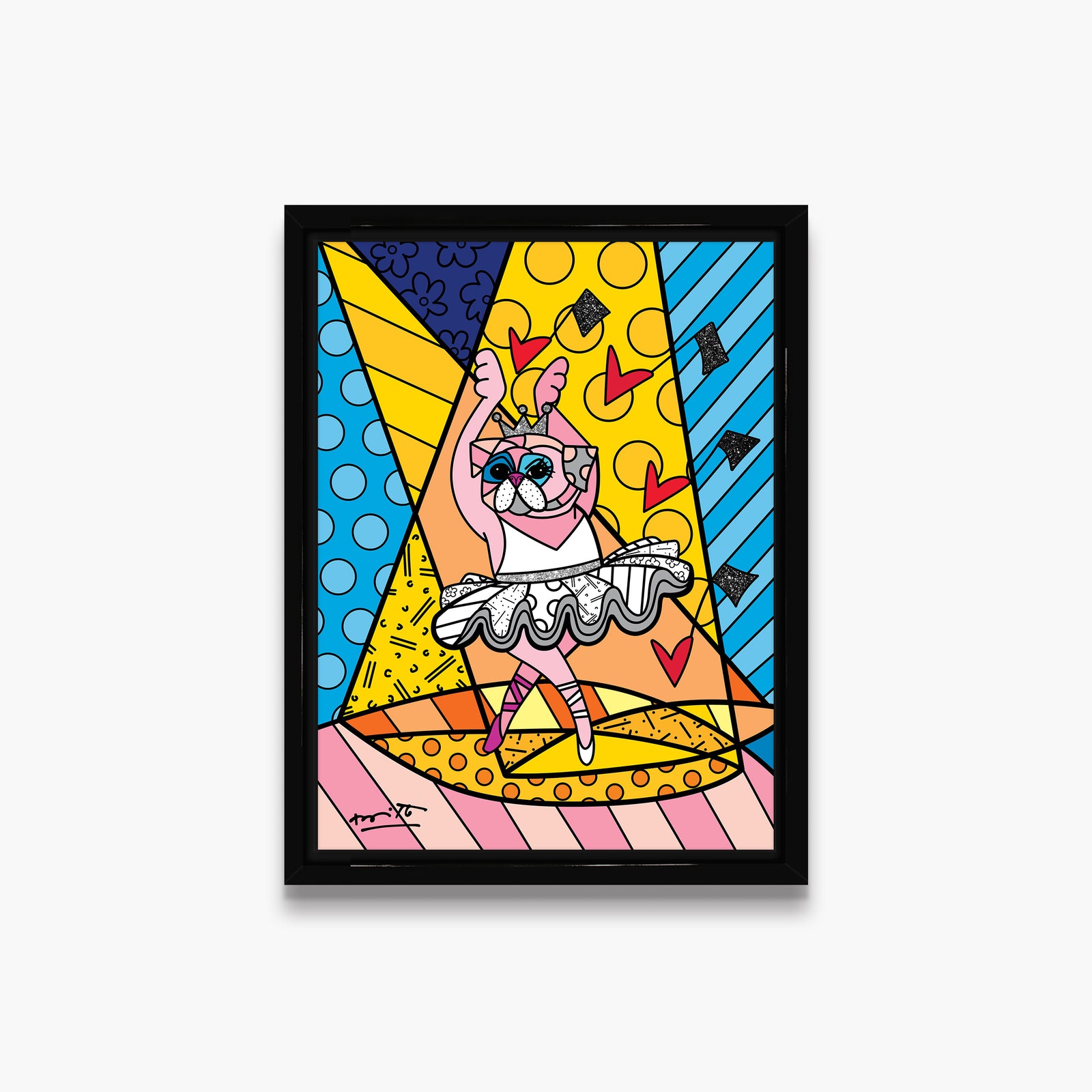pug ballet limited edition print  artistic colorful design collectible
