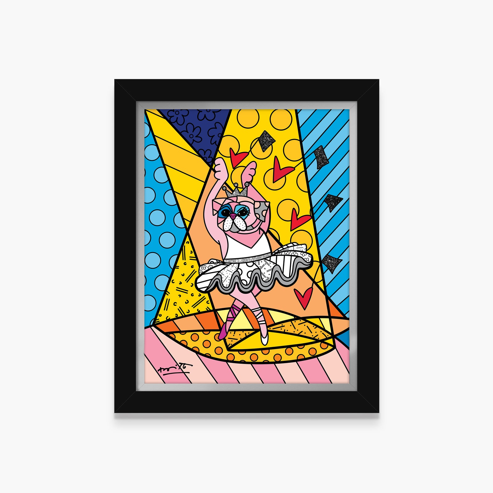 pug ballet limited edition print  artistic colorful design collectible