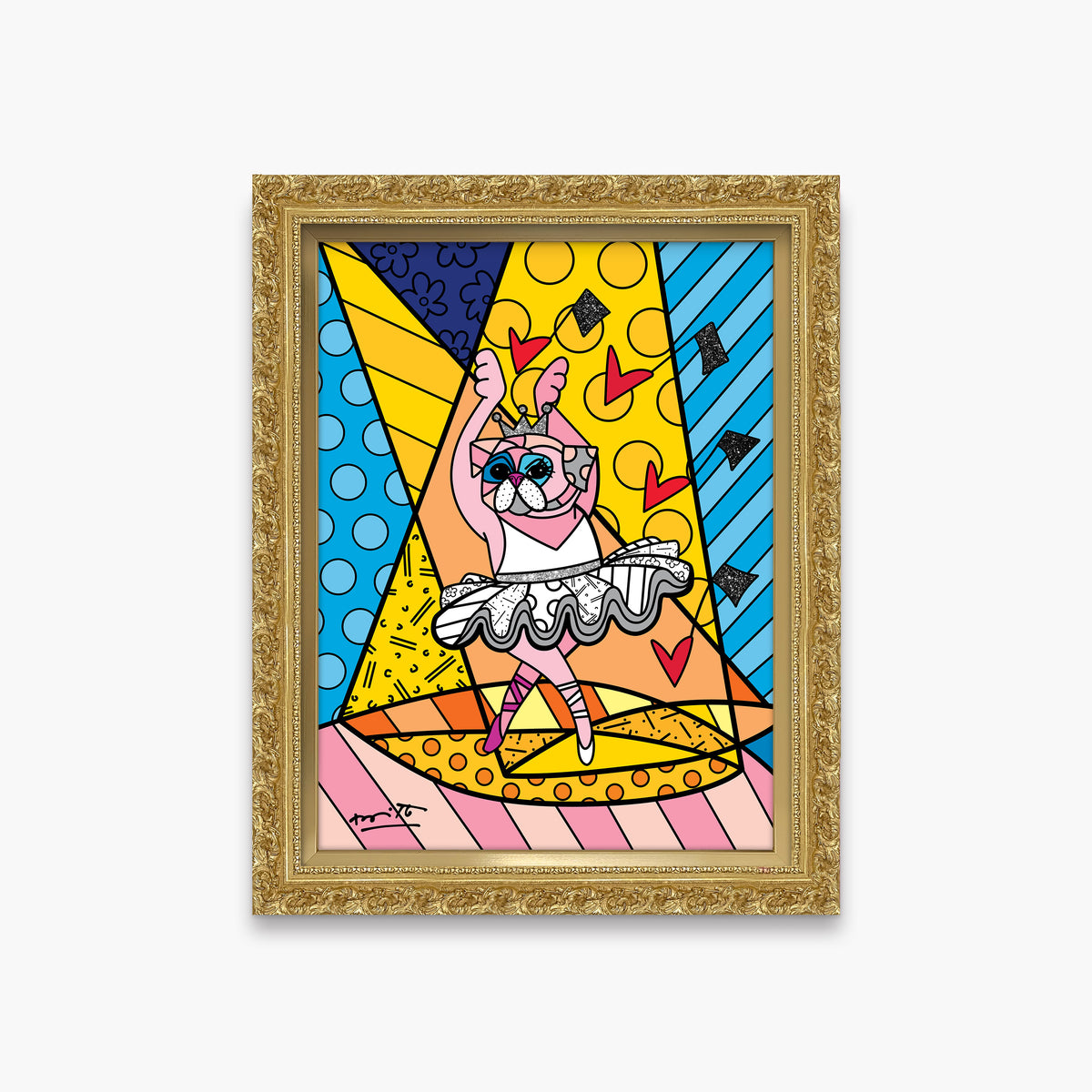 modern pop art pug ballet limited edition print  vibrant home decor