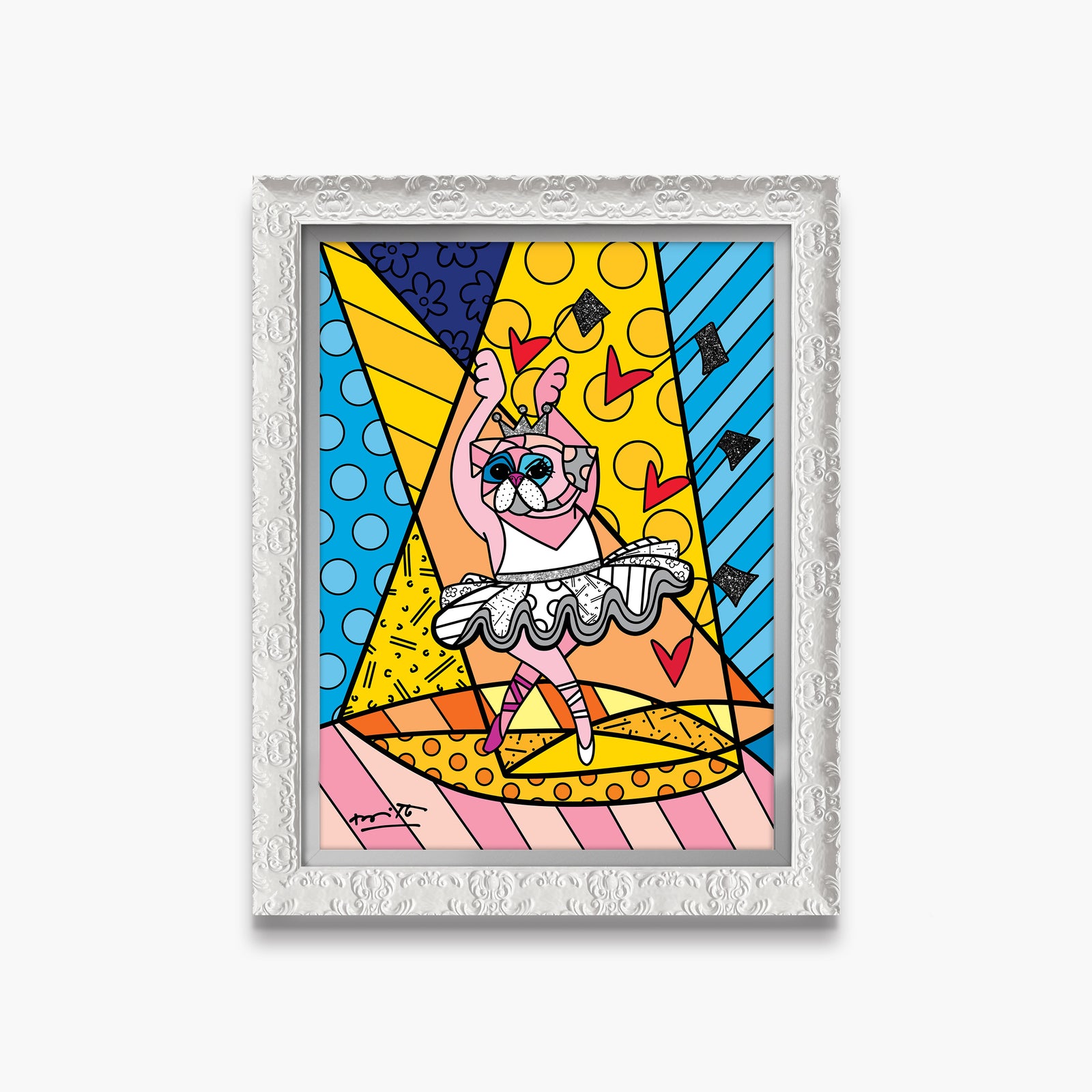 pug ballet limited edition print  artistic colorful design collectible