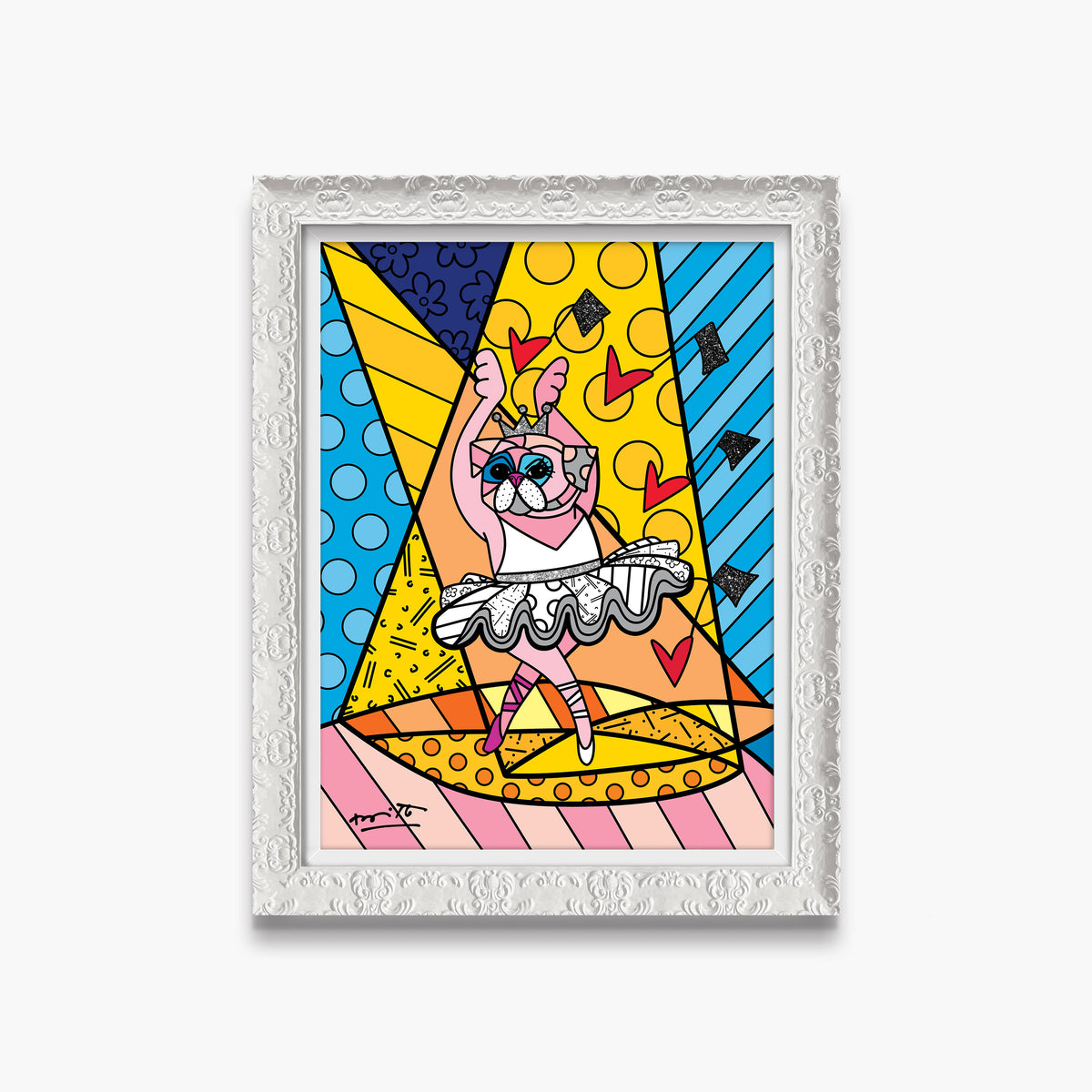 modern pop art pug ballet limited edition print  vibrant home decor