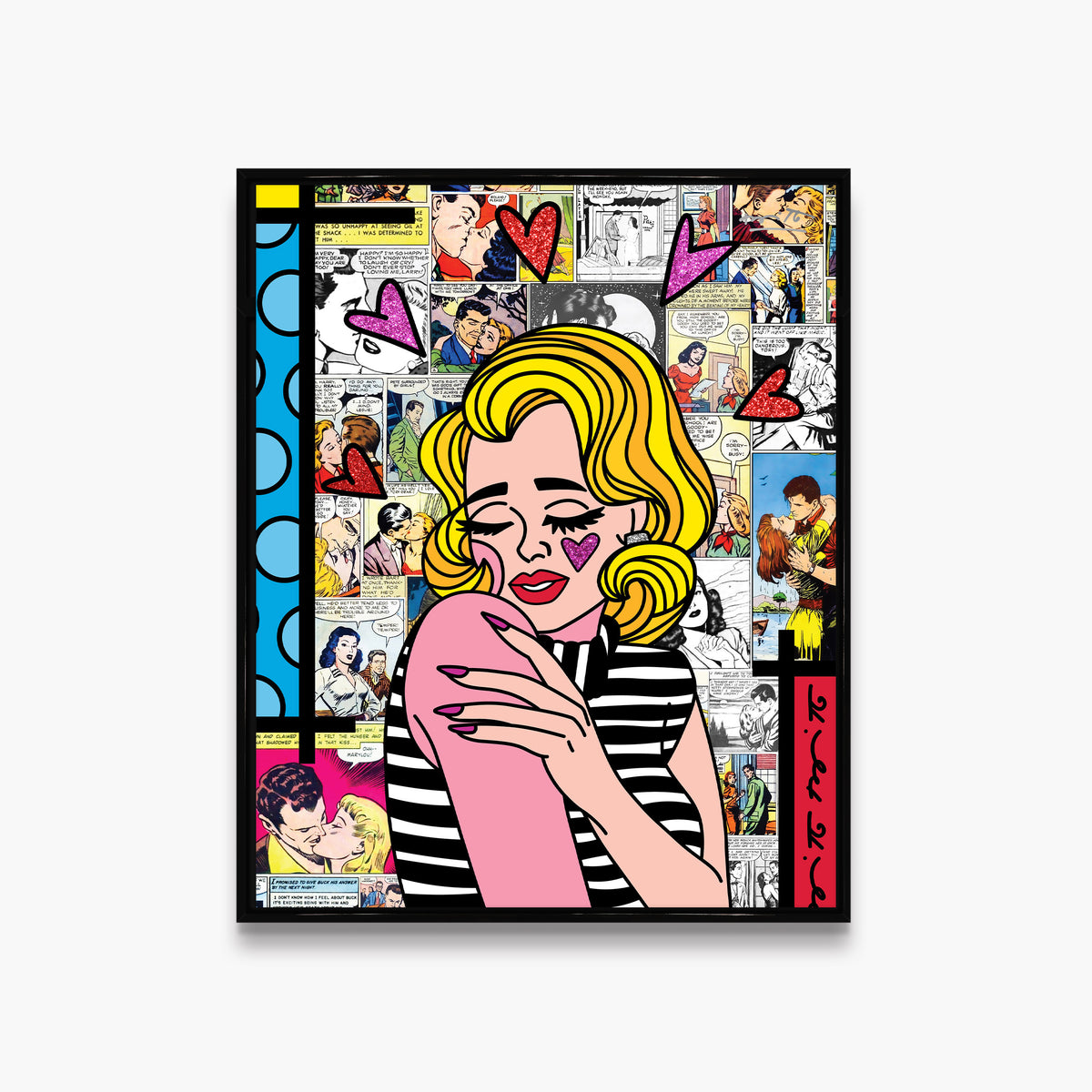 modern pop art feelings limited edition print  vibrant home decor