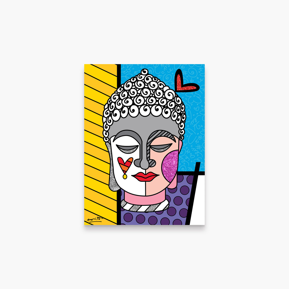 Romero Britto serenity limited edition print  colorful pop art design