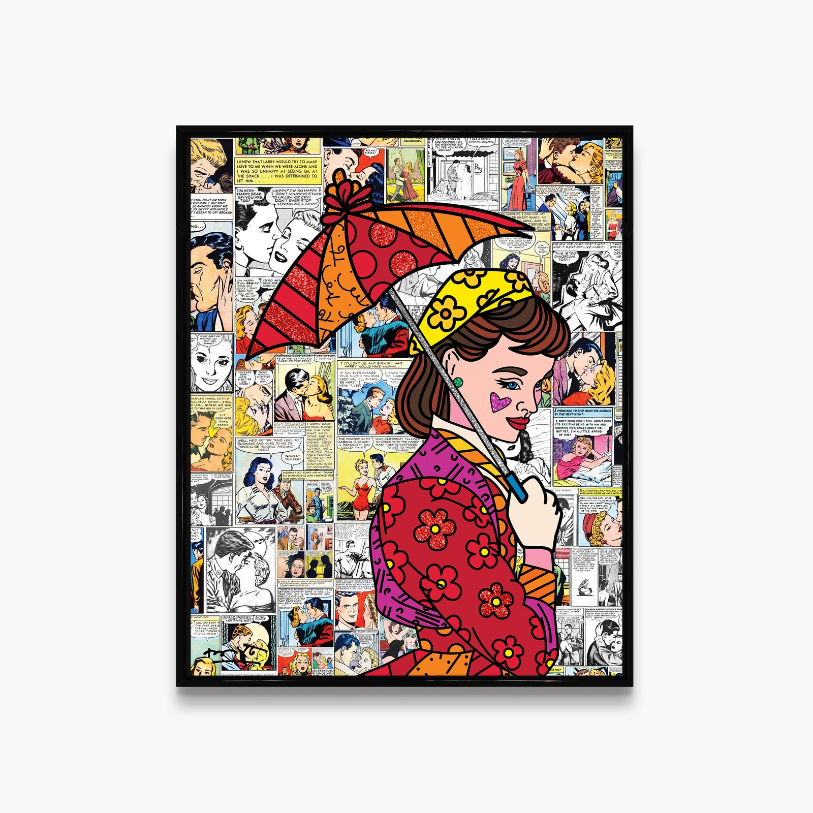 Romero Britto north beach limited edition print  contemporary pop art piece