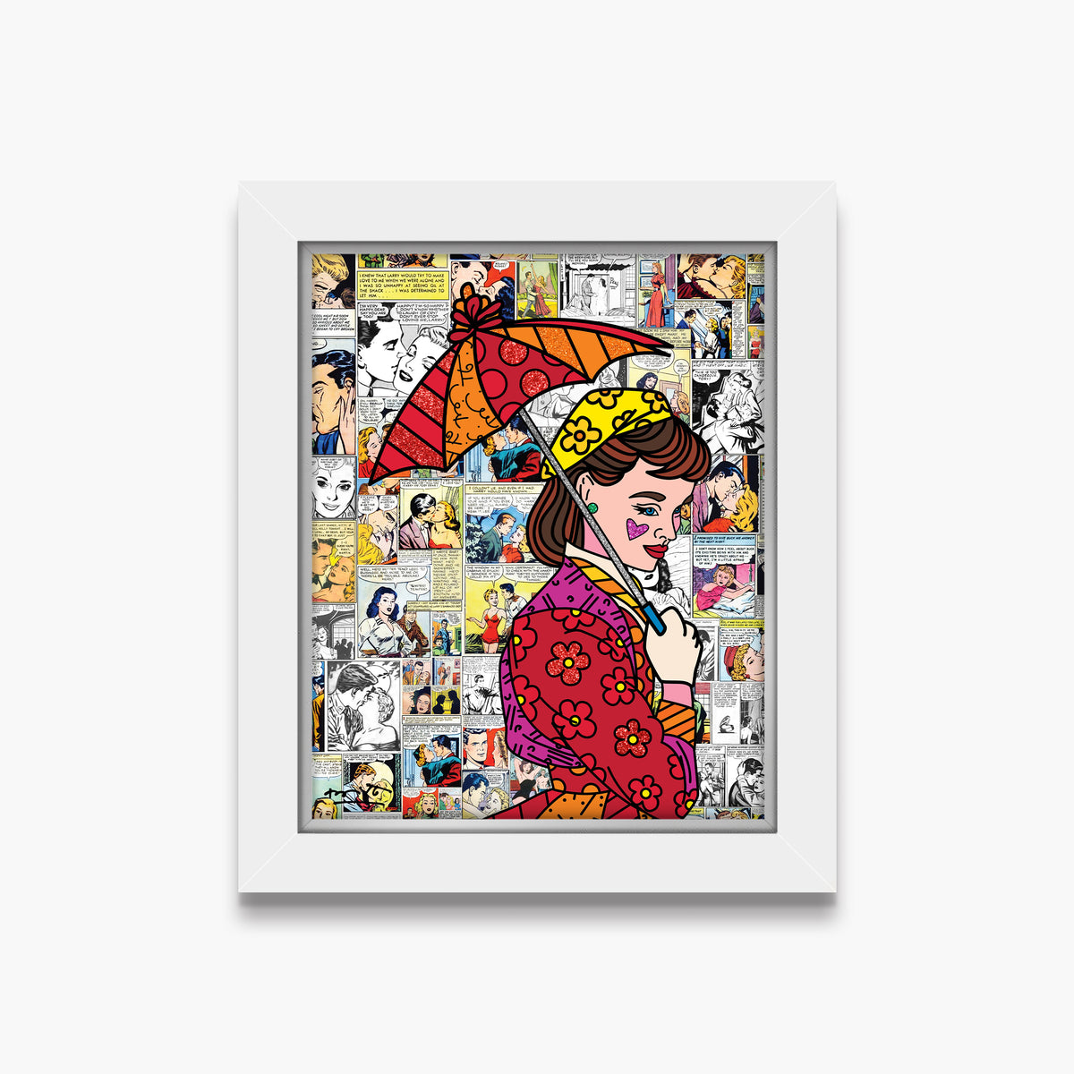 Romero Britto north beach limited edition print  contemporary pop art piece