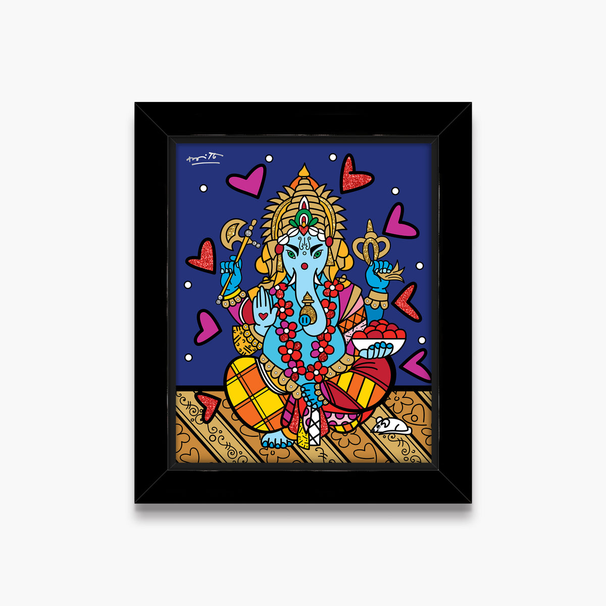 Romero Britto ganesh limited edition print  colorful pop art design