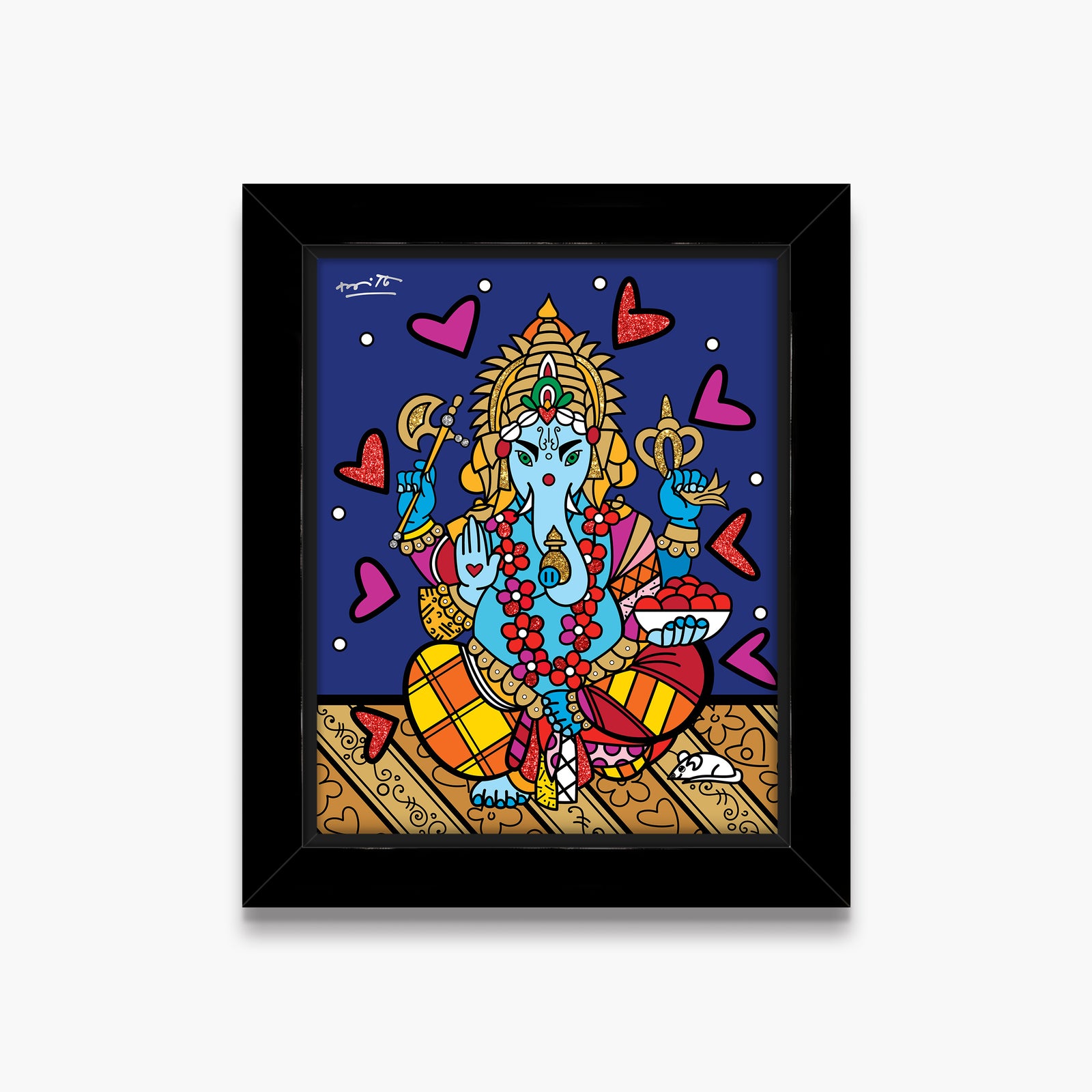 Romero Britto ganesh limited edition print  colorful pop art design