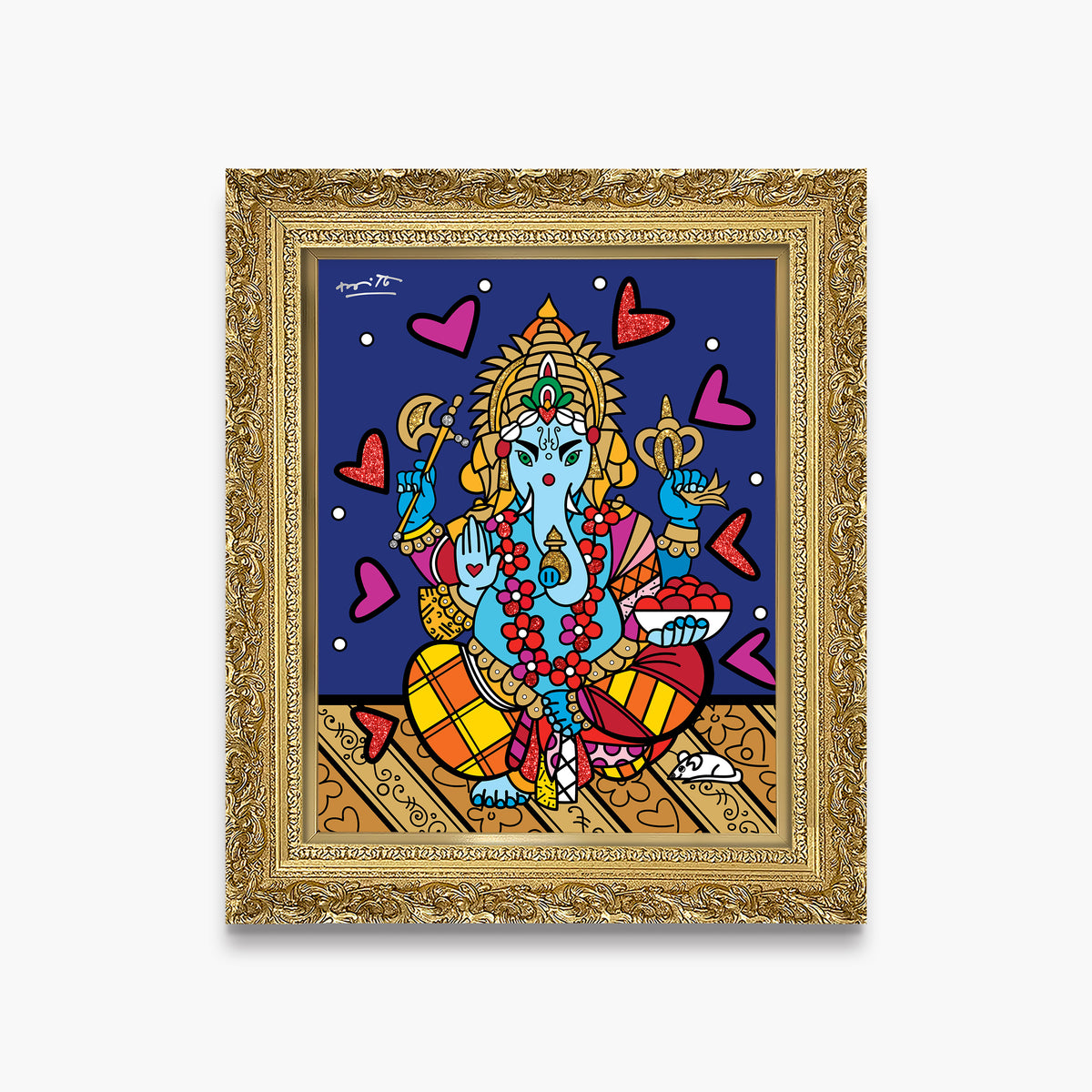 ganesh limited edition print  artistic colorful design collectible