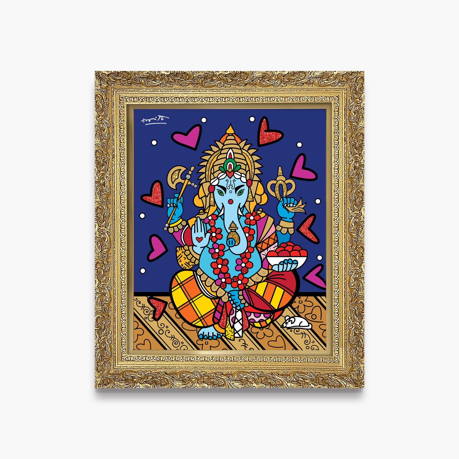 ganesh limited edition print  artistic colorful design collectible
