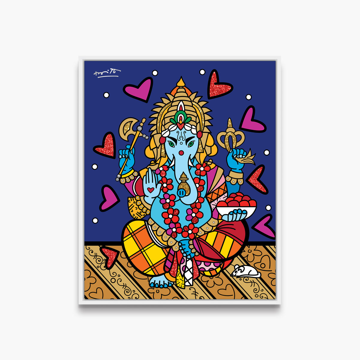 Romero Britto ganesh limited edition print  colorful pop art design