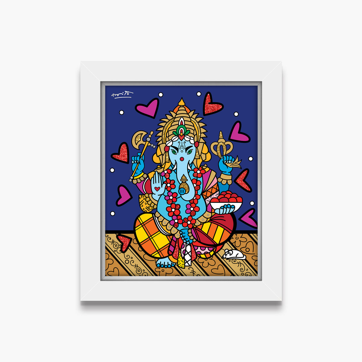 Romero Britto ganesh limited edition print  contemporary pop art piece
