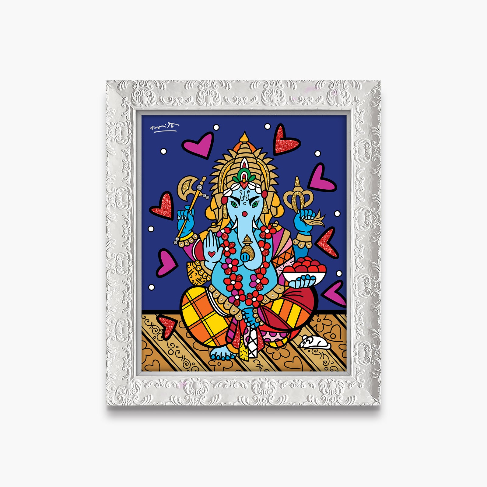 ganesh limited edition print  artistic colorful design collectible