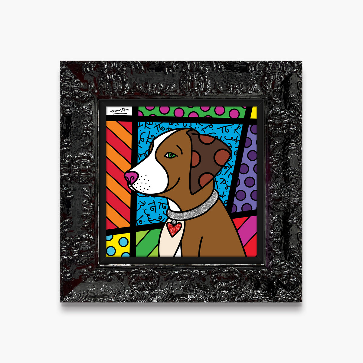 heart puppy limited edition print  colorful decorative collectible gift idea