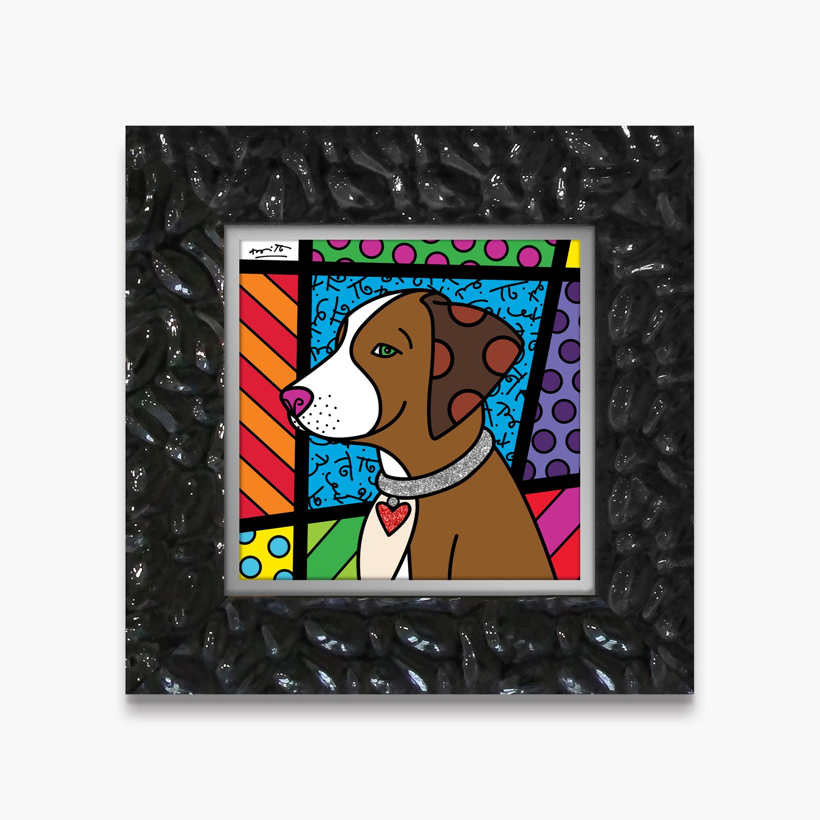 heart puppy limited edition print  colorful decorative collectible gift idea