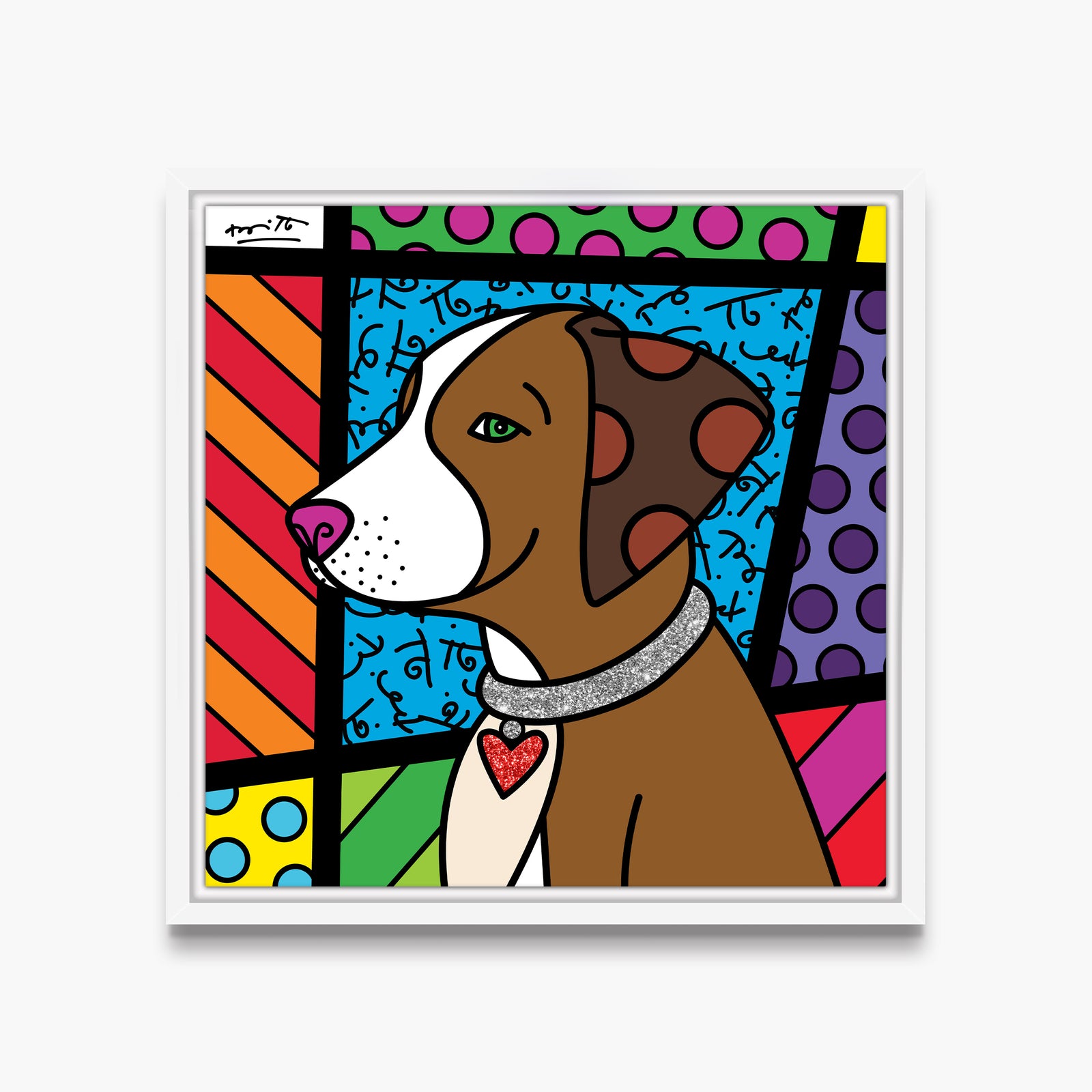 heart puppy limited edition print  artistic colorful design collectible