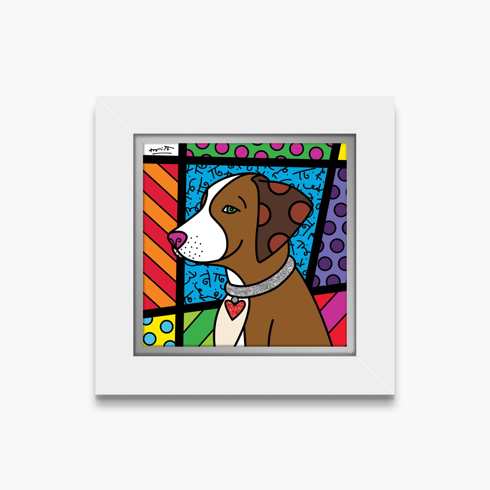 heart puppy limited edition print  colorful decorative collectible gift idea