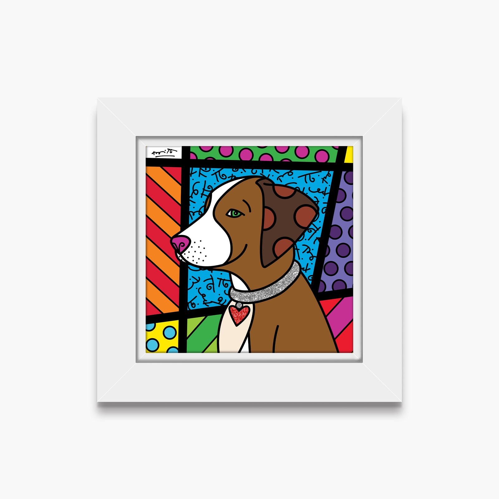 heart puppy limited edition print  artistic colorful design collectible