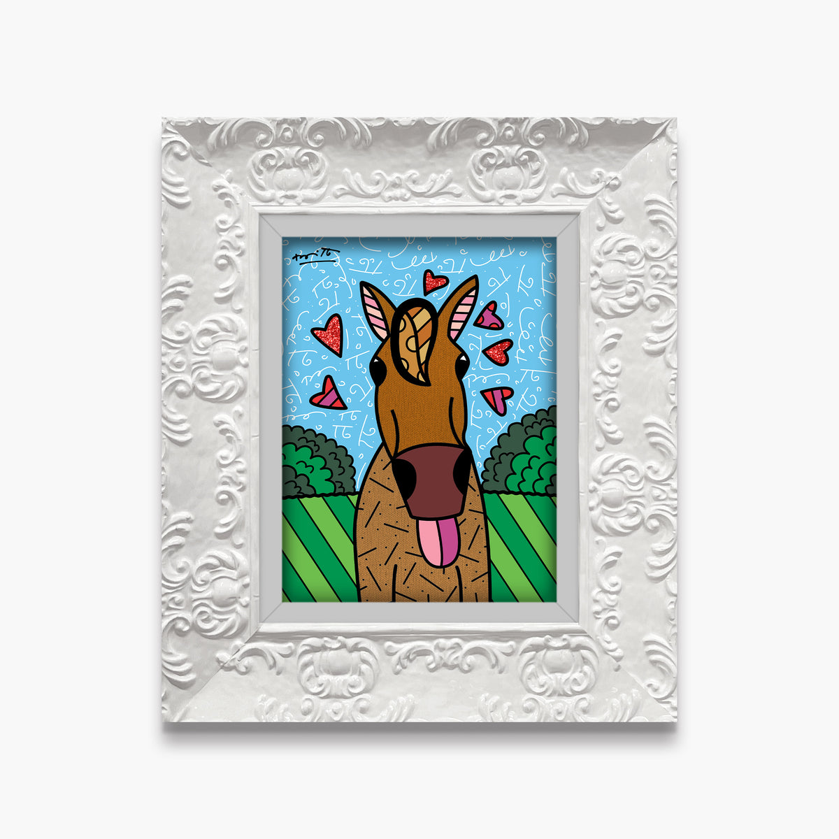 horse country limited edition print  artistic colorful design collectible