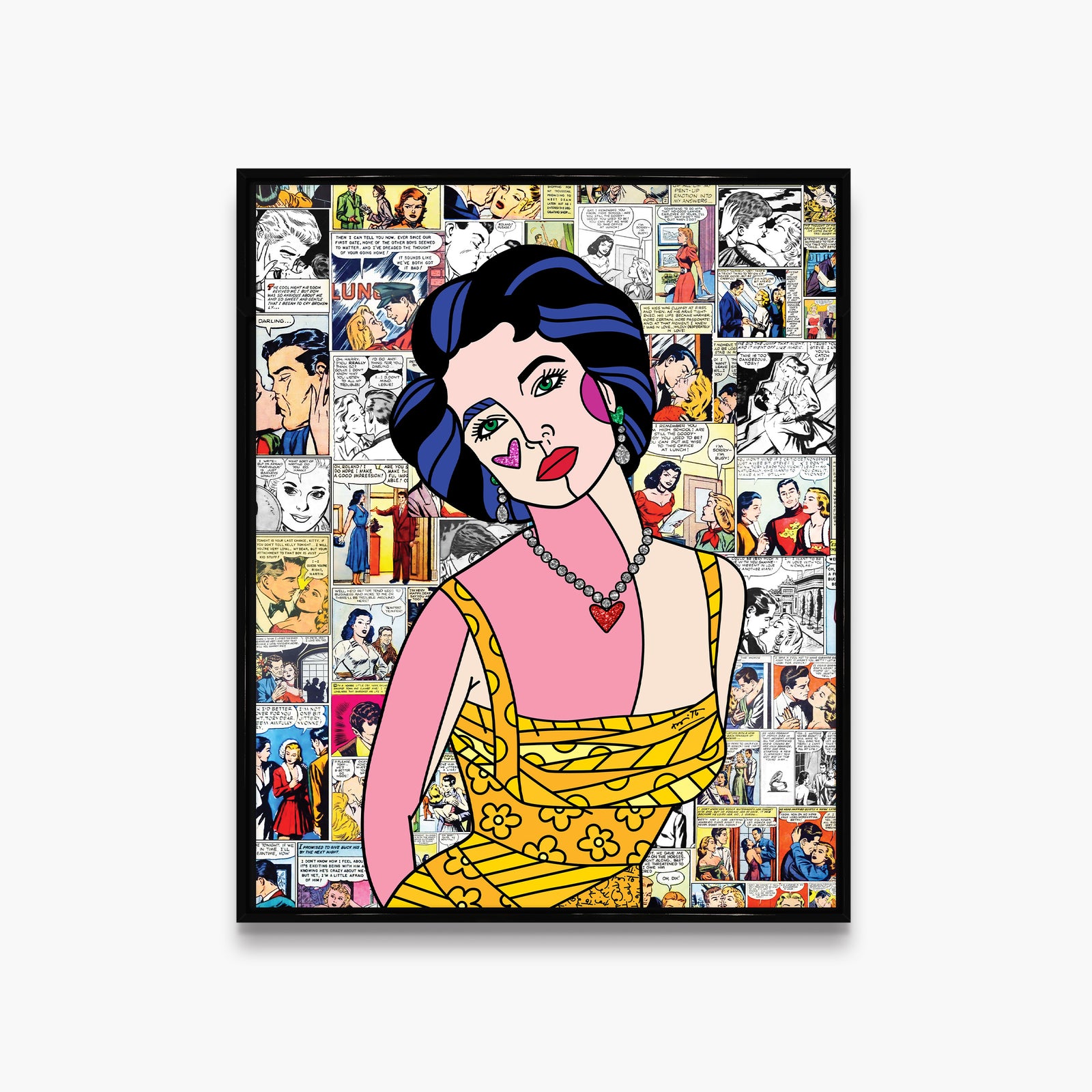 Romero Britto liz taylor limited edition print  colorful pop art design