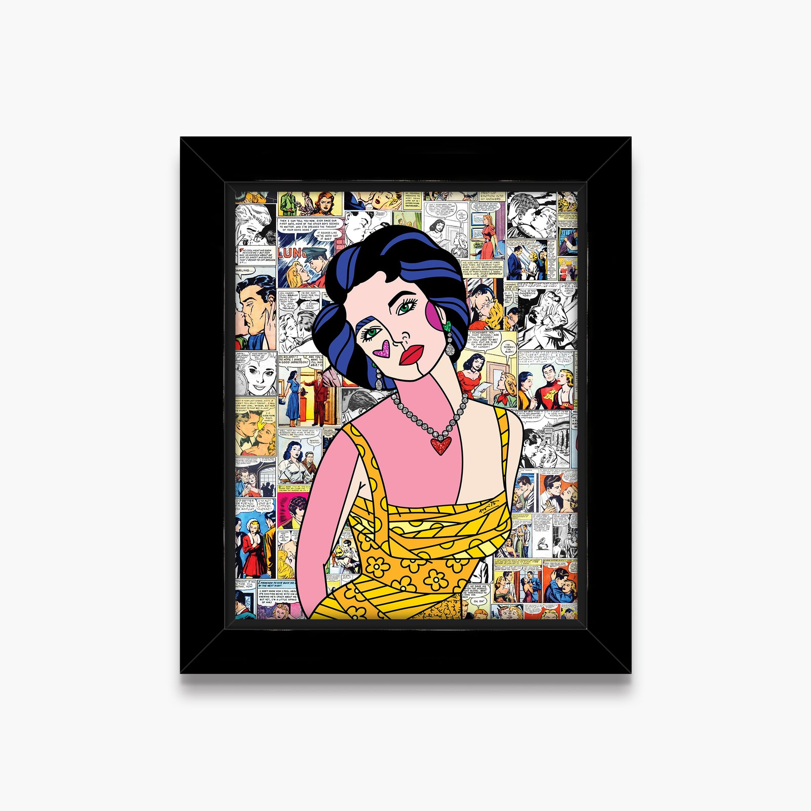 Romero Britto liz taylor limited edition print  colorful pop art design