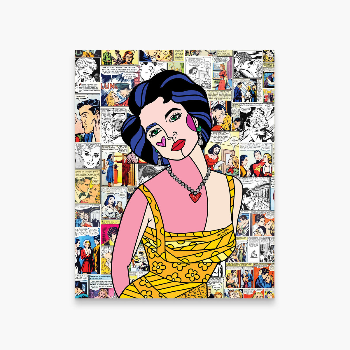 Romero Britto liz taylor limited edition print  colorful pop art design