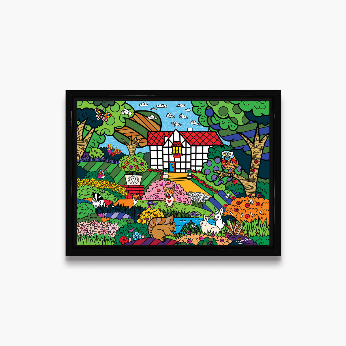 Romero Britto shakespeares garden limited edition print  contemporary pop art piece