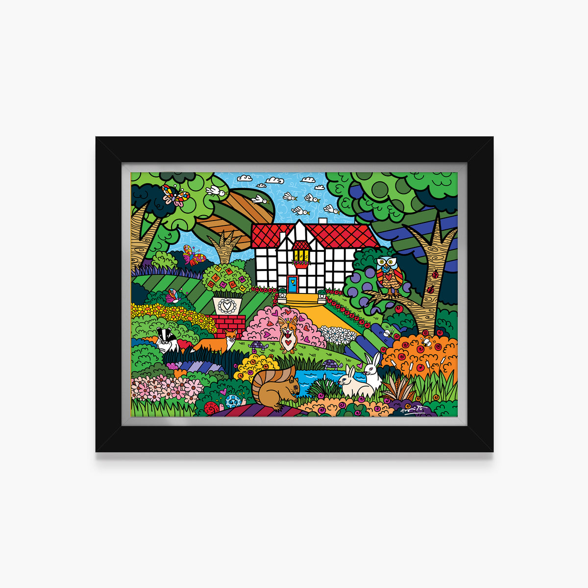 shakespeares garden limited edition print  artistic colorful design collectible