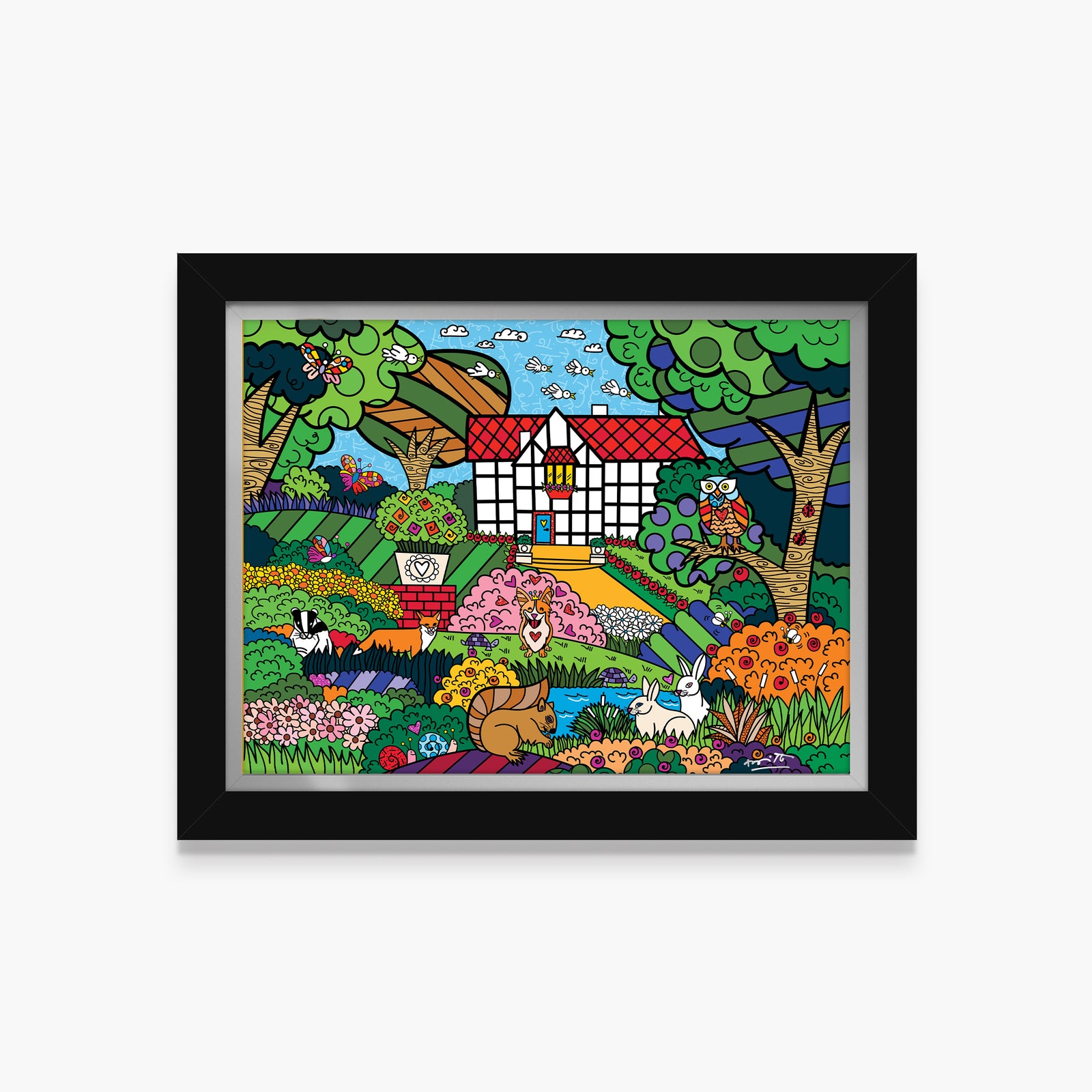 shakespeares garden limited edition print  artistic colorful design collectible