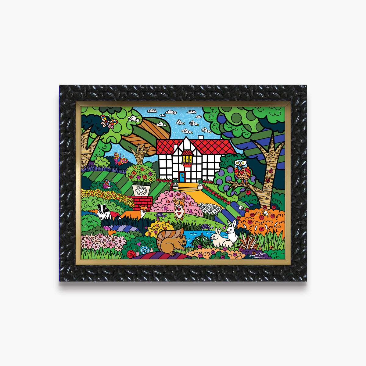 shakespeares garden limited edition print  artistic colorful design collectible